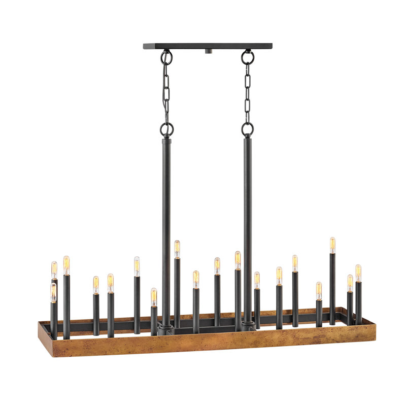 Wells 45.25" Eighteen-Light Candle Linear Chandelier