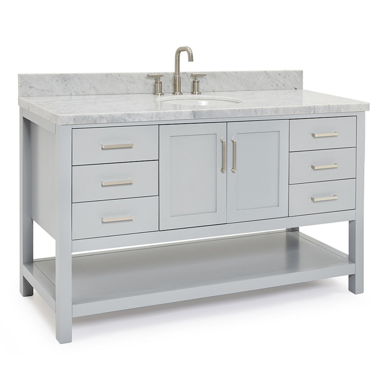 Magnolia Bath Vanity Rectangular Basin S061SCWRV, Oval, Gray