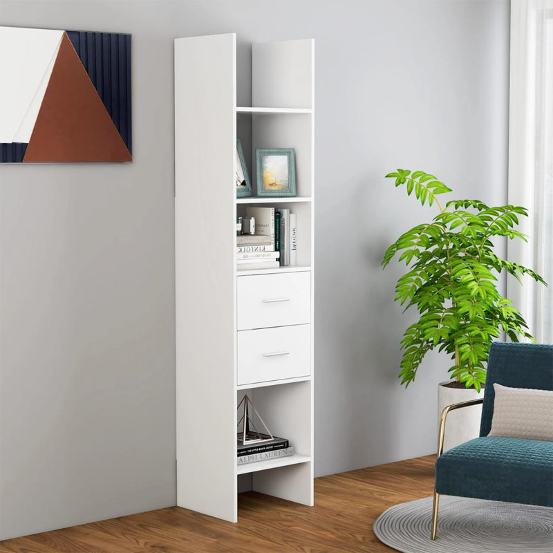 Doristine 180cm H x 40cm W Standard Bookcase, White