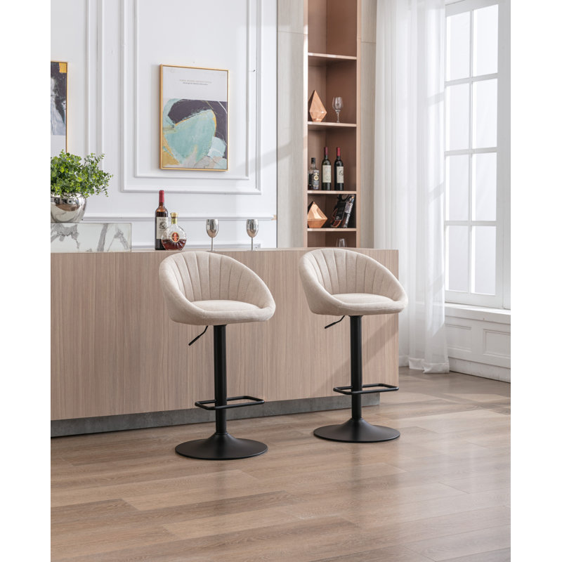 Merlene Swivel Yes Bar Stool, Beige
