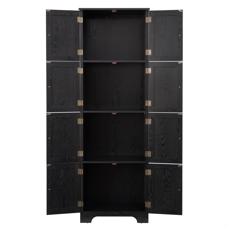 Armoire de rangement haute 72,4 "avec 8 portes et 4 tablettes