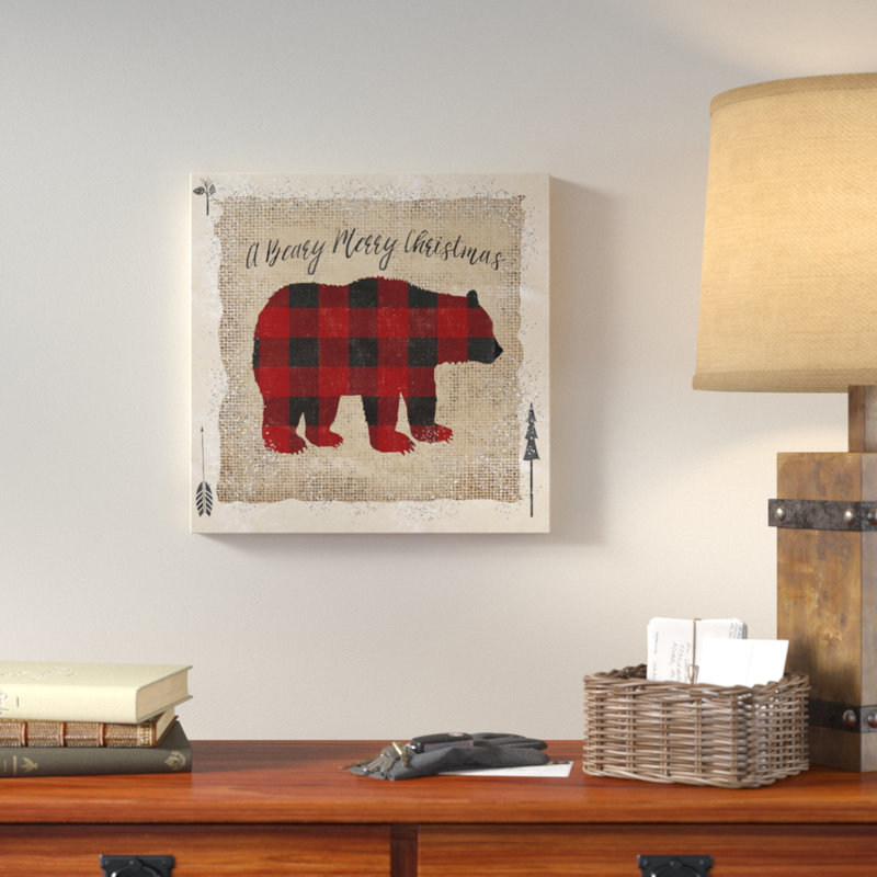 «Buffalo Check Beary Merry», impression sur toile
