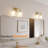 Double Wall Sconce Lighting Fixture With White Frosted Glass Shade, Reversible Mounting For Bathroom Mirror, Bedroom, Living Room, And Porch