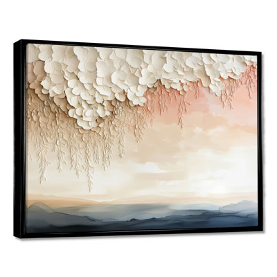 Art mural sur toile Nordic Evening Glow I - White Sunset Landscape
