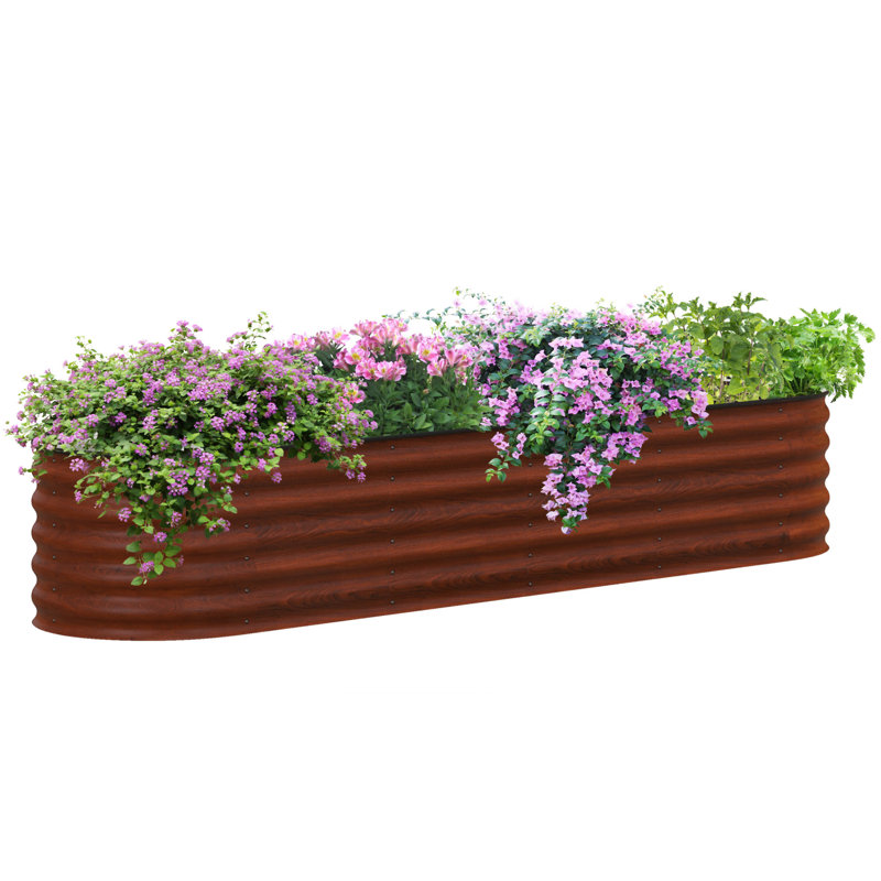 Ensemble de jardin surélevé galvanisé 8 pi x 2 pi x 1,4 pi Outsunny