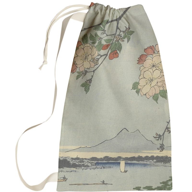 Sac à linge à fleurs au-dessus du fleuve Macintyre, Orange, Petit (H 64 po x l 20 po x P 1,5 po)