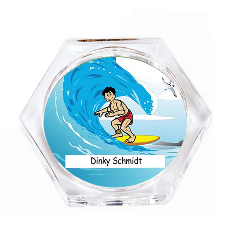 Surfer personnalisé - ensemble de verres à sous-verres mâles (4 sous-verres), Oui