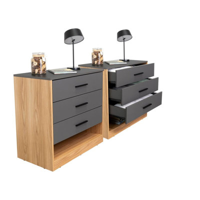 Commode avec tiroirs, ensemble de 2