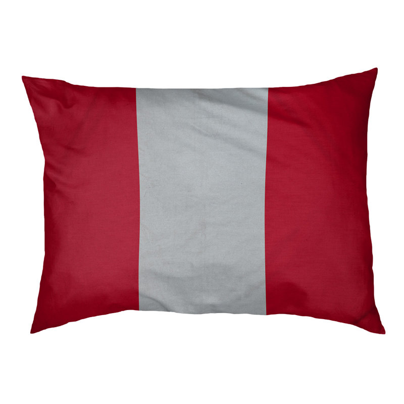 Coussin Los Angeles Anaheim, Grand (l 40 po x P 30 po x H 14 po), Rouge / argent / rouge