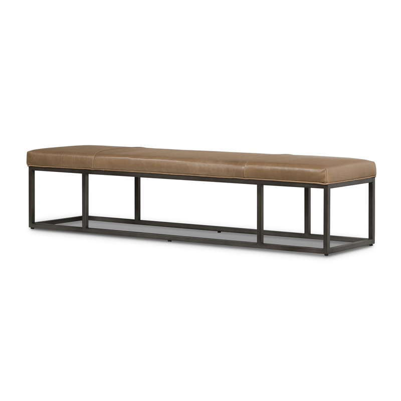 Beaumont Leather Dining Bench, Dakota Warm Taupe