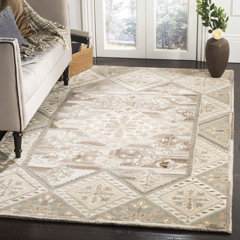 Kouerga Wyndham Hand Tufted Wool Oriental Rug, Rectangle 5' x 8'