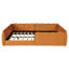 Lit plateforme pour lit double capitonné en velours orange-129682529