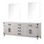 Meuble-lavabo double blanc 84 po L 22 po x P 22 po - Miroirs et armoires à fermeture douce pour rangement de salle de bain de prestige