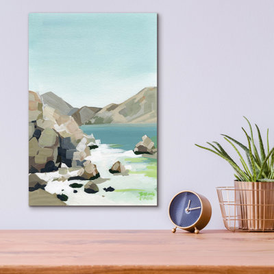  Art mural en verre «Rocky Coast» par Brook Page, 12 po x 16 po