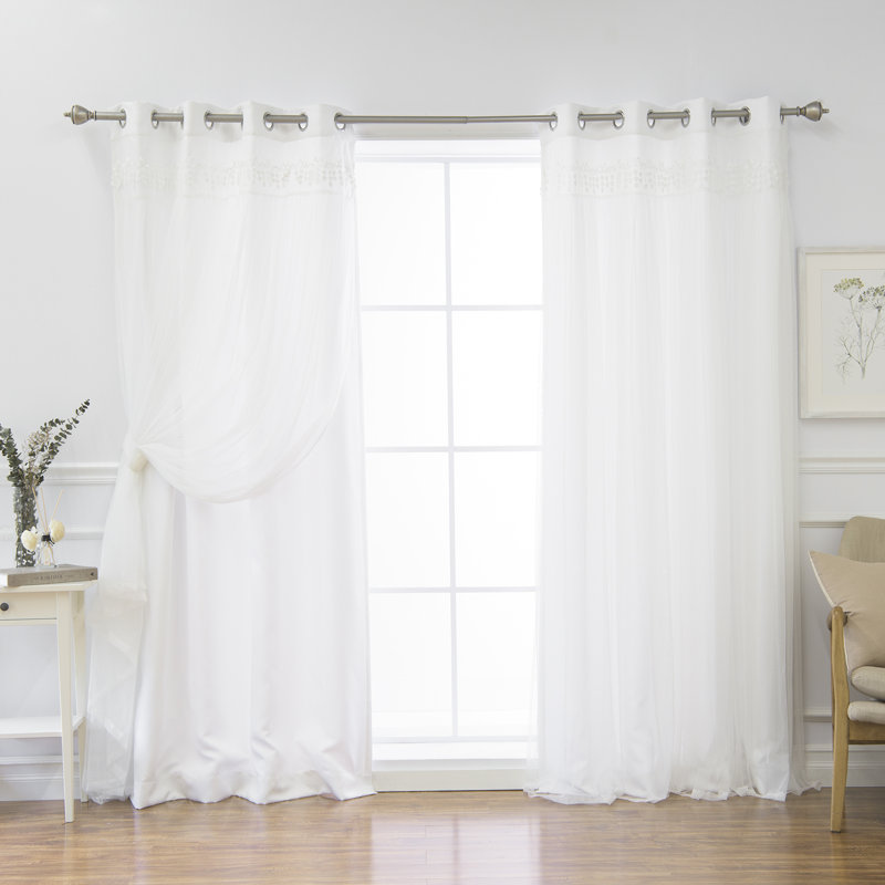 Loar Room Darkening Thermal Curtain Panels, 52" W x 63" L, White