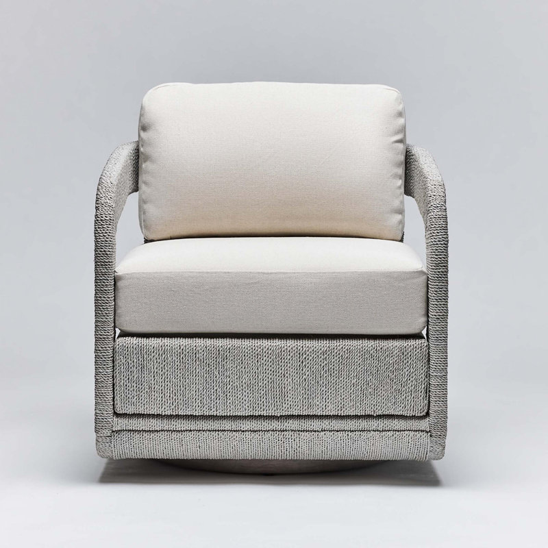 Harbour Swivel Armchair, Gray Ceruse, Sage Brush