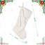 Chaussette de Noël en peluche texturée blanche 24 po L