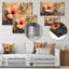 Hibiscus rétro rose et beige - Hibiscus Wall Art Living Room-1379289146-1550291802