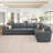 Caren L-shaped Sleeper Sectional Modular Sofa Bed With Storage Seat-115354122