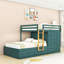 Lit double superposé double avec tiroirs de rangement et garde-robe-1402188045