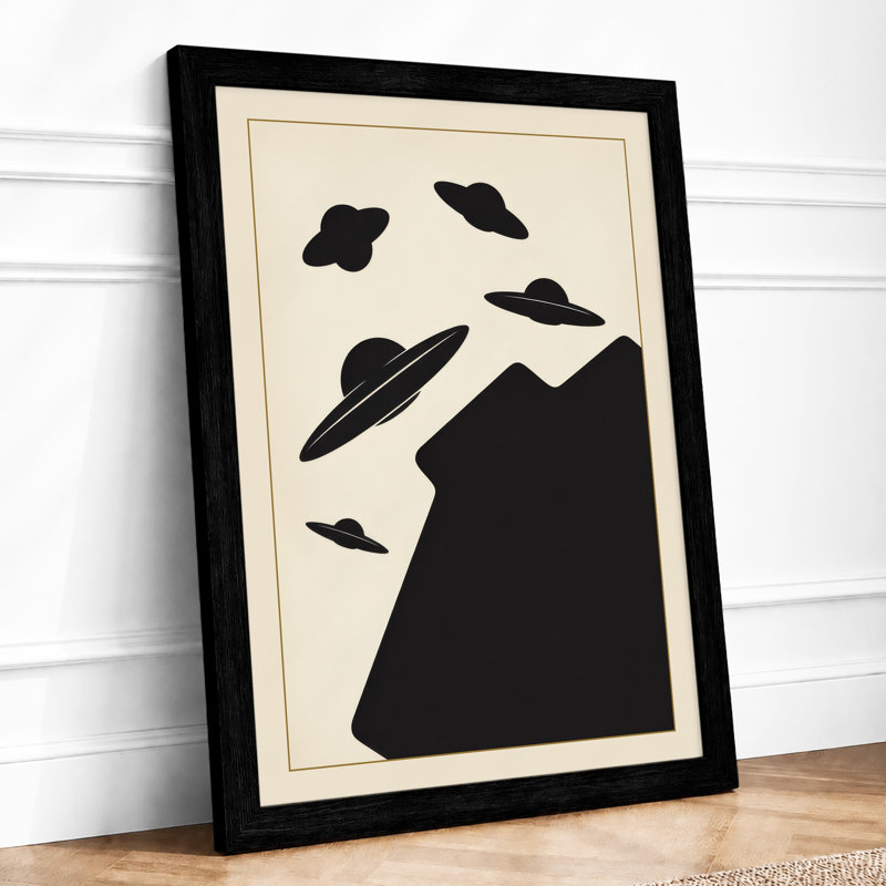 UFO Landscape Minimalist - Print, A1 - 84.1 x 59.4 cm, Black