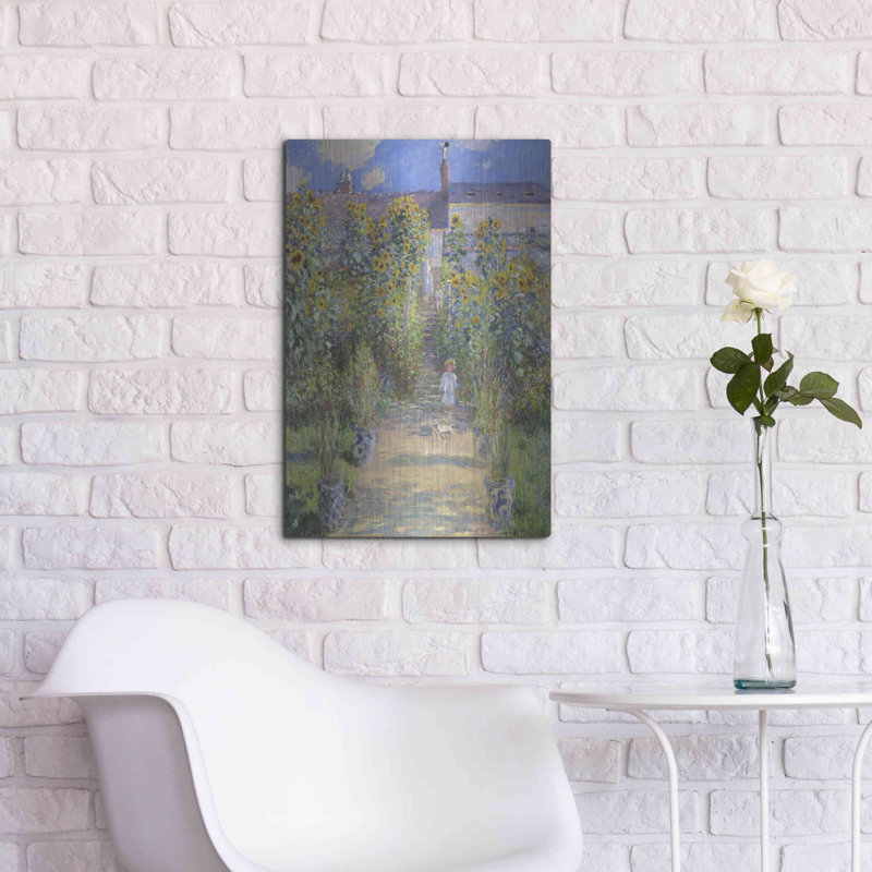 Latitude Run® «The Artist's Garden At Véteuil» par Claude Monet, art mural en métal, H 24 po x l 16 po