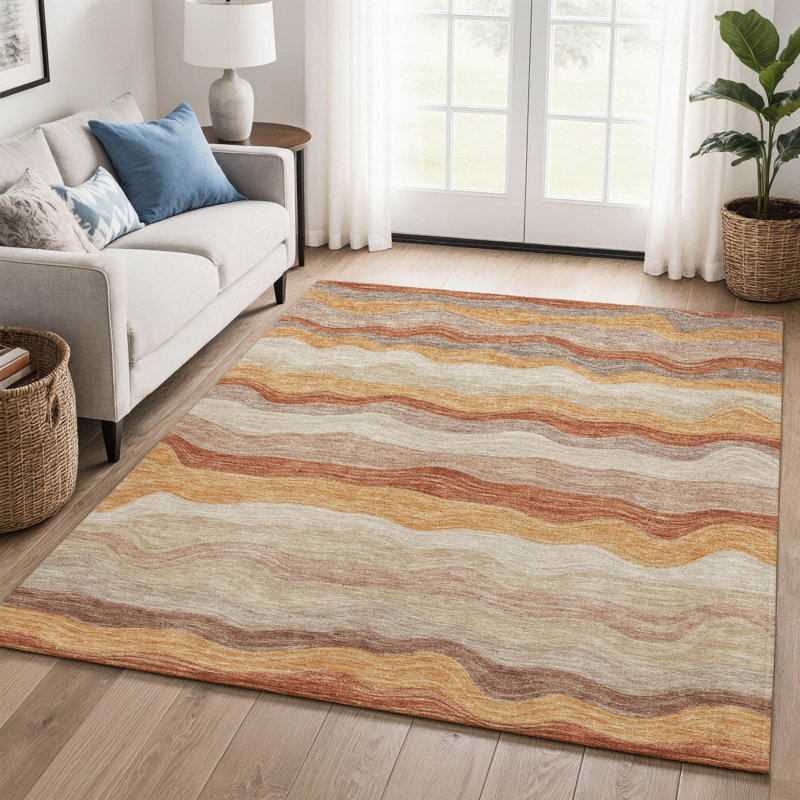 Tapis de qualité supérieure lavable à la machine Mayfield AMF2397, 5 pi x 7 pi 6 po, Cuivre