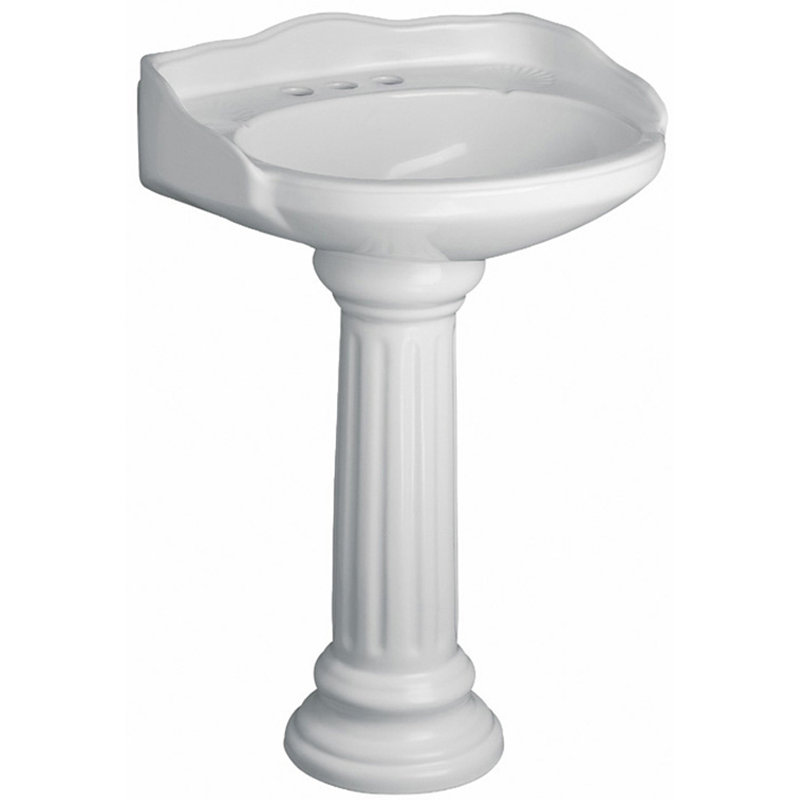 Barclay Victoria 21.75'' Vitreous China Oval Bathroom Sink with Overflow, White, 8" Centers