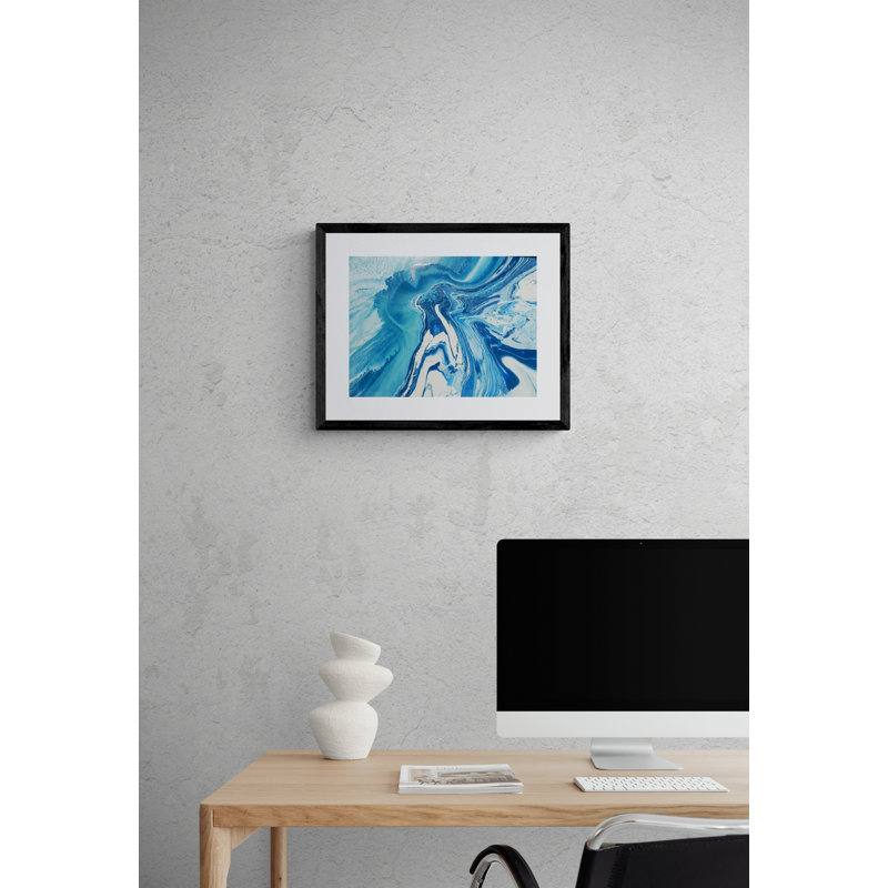 TSUNAMI par Will Birdwell - peinture, Papier avec cadre noir, 16" H x 20" W