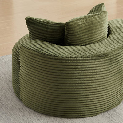 Canapé simple en velours côtelé de 43 pouces, chaise longue confortable, livré avec trois coussins au design minimaliste, parfait pour les chambres à coucher, les salons, les salles de jeux et les salons