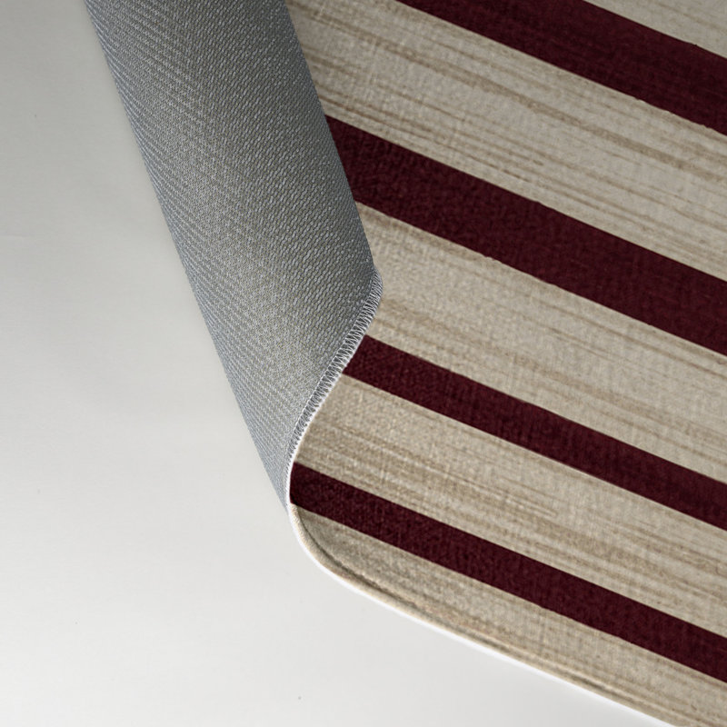 Tapis intérieur / extérieur beige HorizontalStripes, Rectangle 5 pi x 7 pi