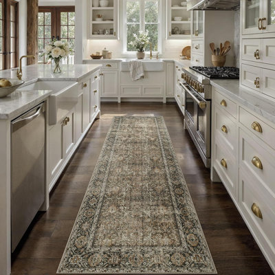 Vintage Kitchen Runner Rug Washable