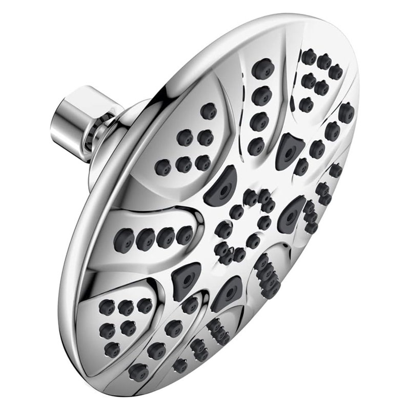 Motif moderne à 6 jets avec 1,8 gal / min 6 po Pomme de douche murale fixe, Chrome poli