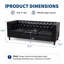 Canapé en cuir Chesterfield de 81 pouces à trois places de style Mid-Century pour les appartements et les espaces de travail-1009880683