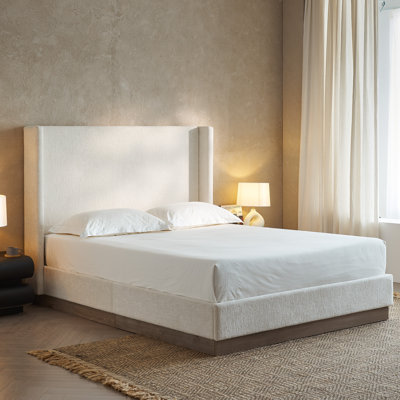 Hosford Upholstered Wingback Bed  