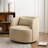 Linen Blend Upholstered Swivel Armchair With Ottoman-1495724043