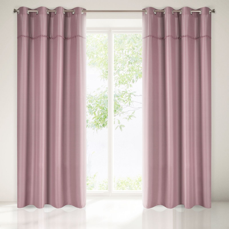 Turpin Jackson Eyelet Blackout Curtain, Dark Rose