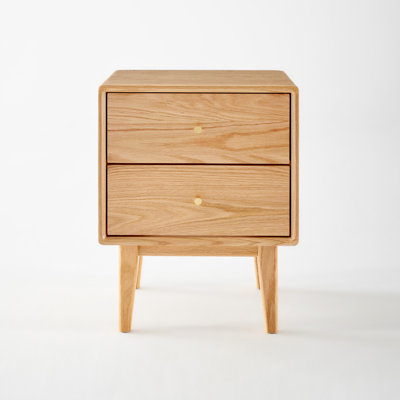 Fjord 19.7"H Low & Narrow Solid Oak Nightstand