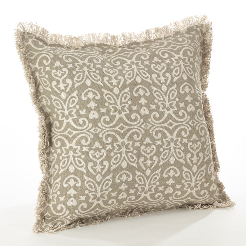 Natural Cotton Embroidered Square Throw Pillow Set