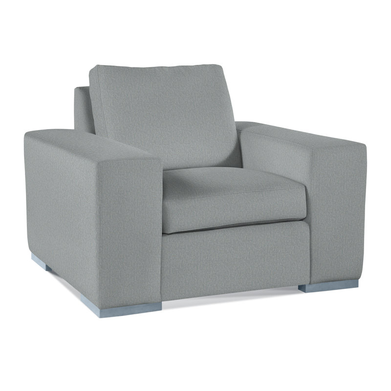 Memphis Armchair, Light Blue Performance Fabric; 0851-55, Java