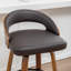 Swivel Upholstered and Faux Leather Bar Stool-964454631-964454552