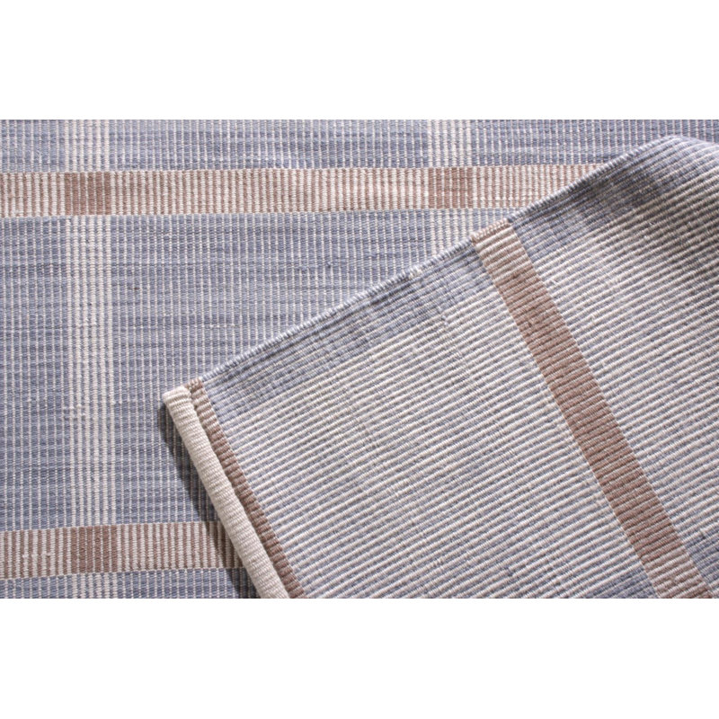 Rug & Kilim’S Scandinavian Custom Rug In Blue Geometric Pattern, Rectangle 12' x 15'