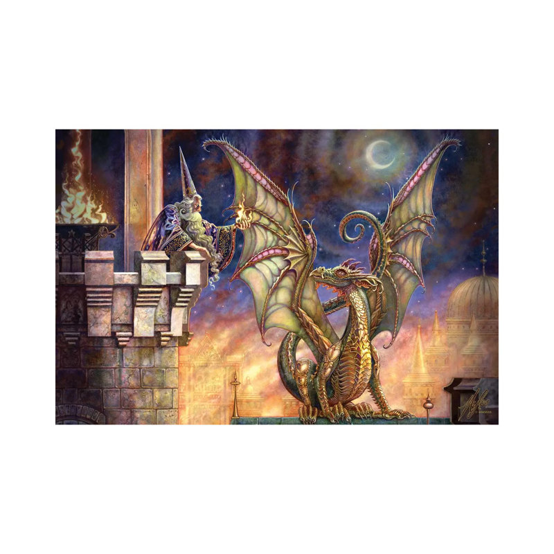 Dragon's Fire I by Myles Pinkney - Wrapped Canvas Painting, 20.32 cm H x 30.48 cm W