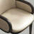 Beige Solid back arm Chair(Set of 2)