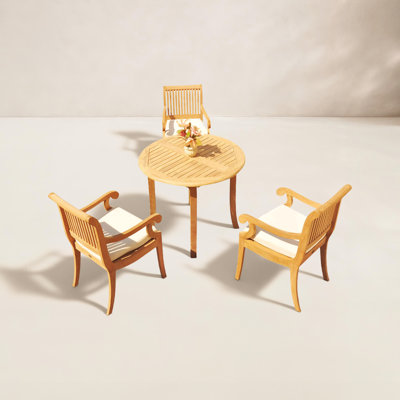 Massenburg 122" Teak Patio Bistro Set