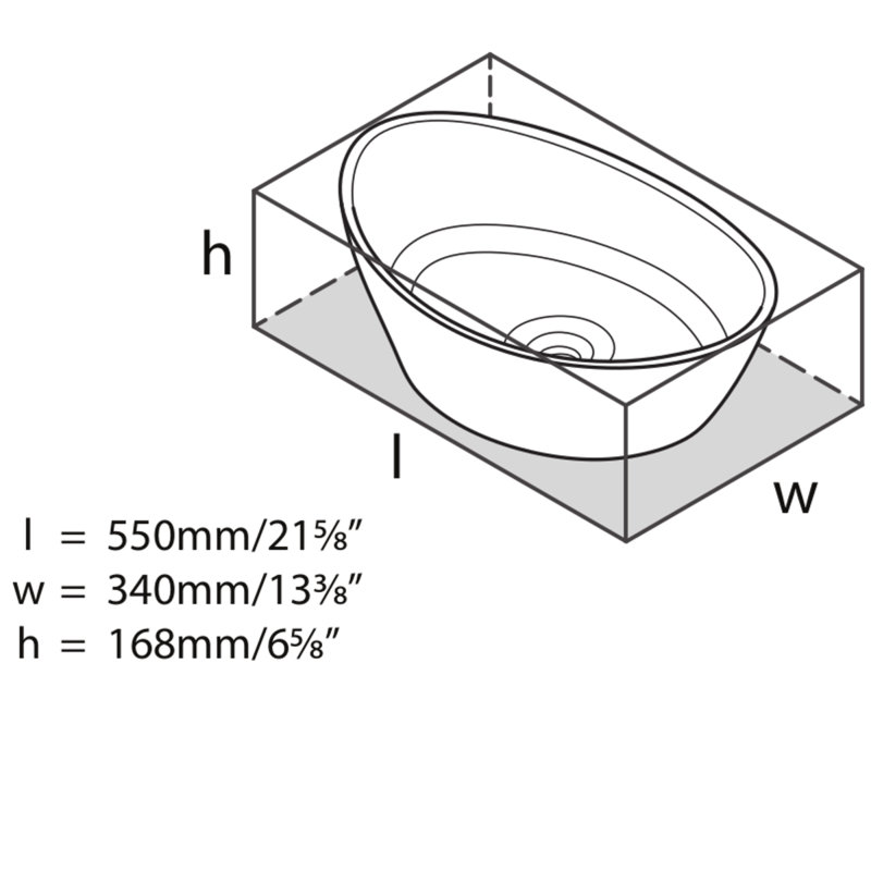 Amalfi Oval Vessel Bathroom Sink, Matte White