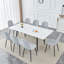 Ensemble de table de cuisine moderne de 59 à 75 po avec structure en métal robuste, parfait pour la cuisine à domicile, peu encombrant-1490650456-1490650454