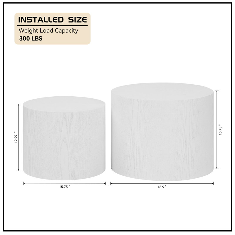 Ensemble de tables de bout Block, Noyer, H 15 po x l 18,89 po x P 18,89 po