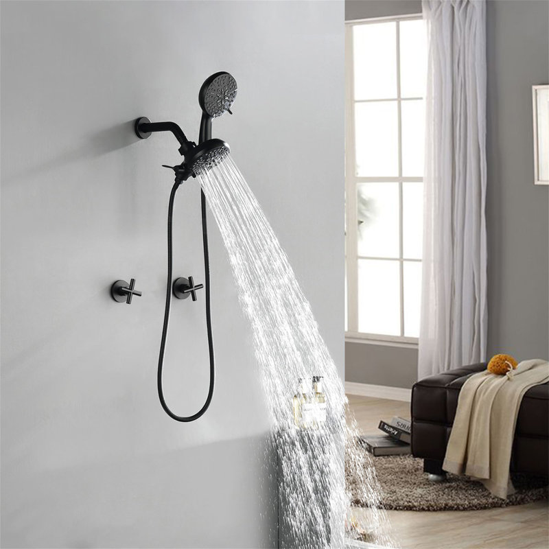 Volume Control Shower System with Rough in-Valve, Matte Black