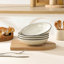4 Pieces Ceramic Dinnerware Set, Soup Bowls, Poreclain, Hand-painted Design on Both Sides, Service For 4 People,1000ML-132101450